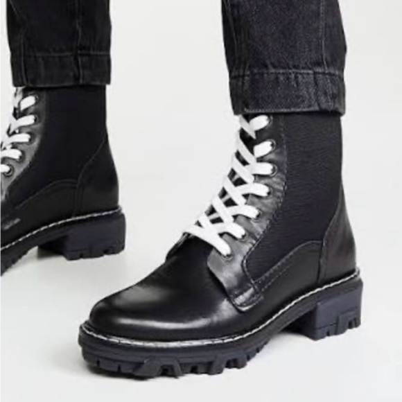 rag & bone Shoes - rag & bone Shiloh Leather Combat Boots – Black – Size 38